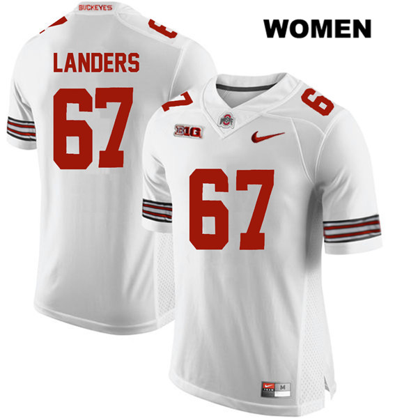 Ohio State Buckeyes Women's Robert Landers #67 White Authentic Nike College NCAA Stitched Football Jersey DG19O38GN
